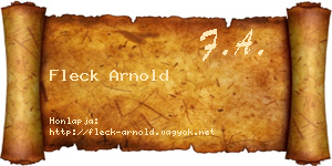 Fleck Arnold névjegykártya